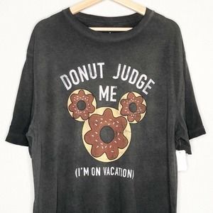 Disney Parks Funny T Shirt Donut Judge Me I'm On Vacation Mickey Donut Large